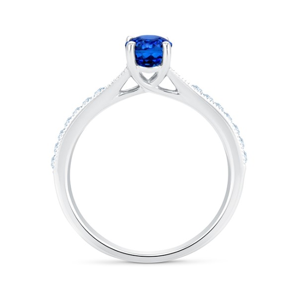 Anillo de Zafiro y Diamantes Oro Blanco RF 95 ZAF