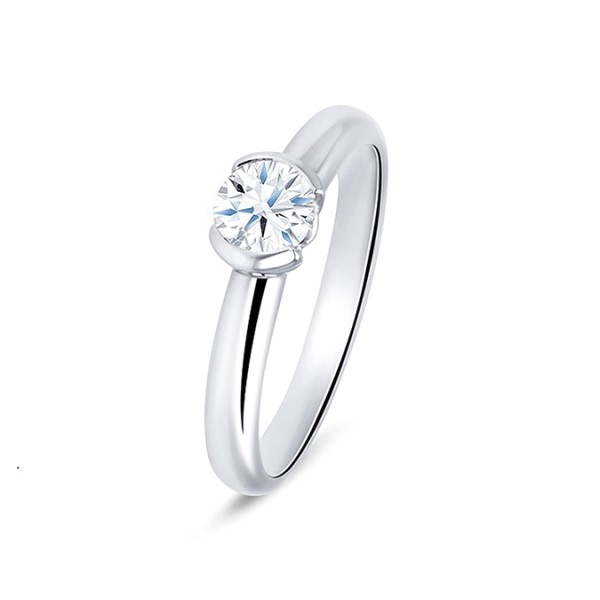 Solitario "Antique" engastado en garras y brillante 0,40 cts 2