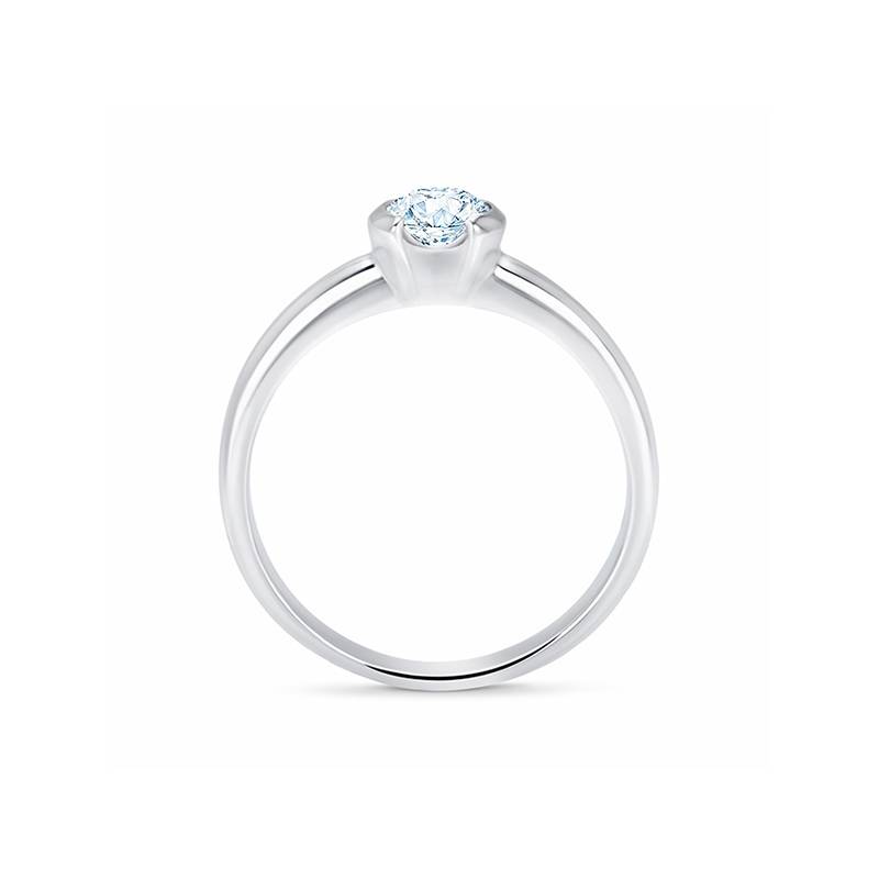 Solitario "Antique" engastado en garras y brillante 0,40 cts-3