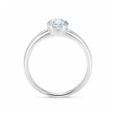 Solitario "Antique" engastado en garras y brillante 0,40 cts-3