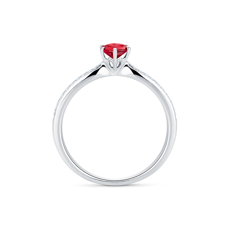 Anillo clásico de Rubí y brillantes en el brazo "Red Florencia B"-3