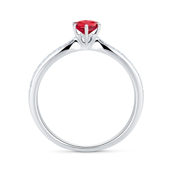 Anillo clásico de Rubí y brillantes en el brazo "Red Florencia B"-3