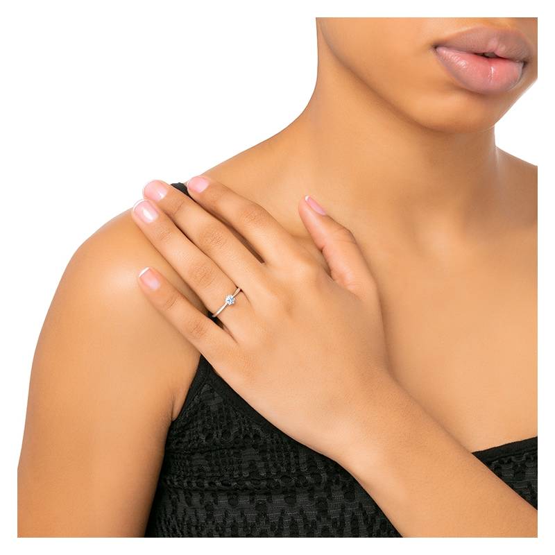 Anillo solitario "Milan"compromiso oro blanco y diamante 0.25 SR 30