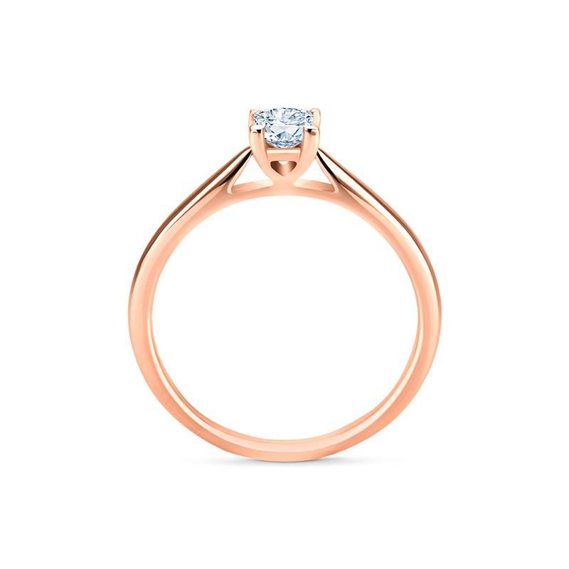 Anillo "Surya-R" solitario oro rosa 18k con diamante talla princesa