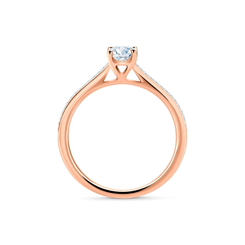 Anillo "Melodía" de Oro Rosa con precioso diseño en talla princesa