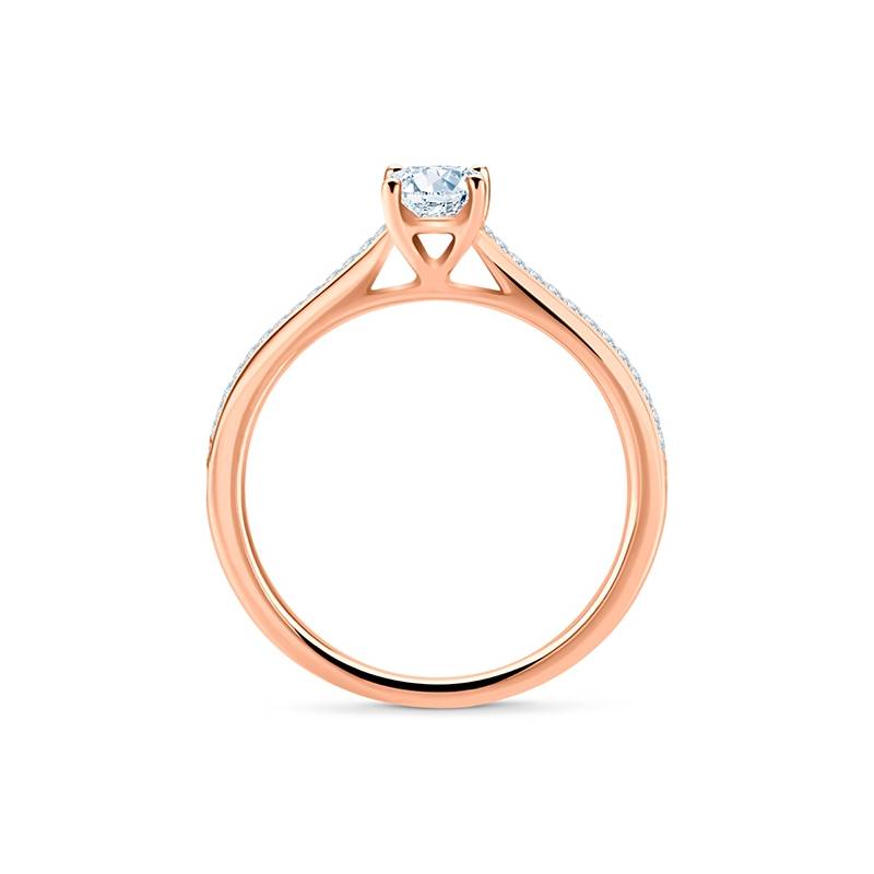 Anillo "Melodía" de Oro Rosa con precioso diseño en talla princesa