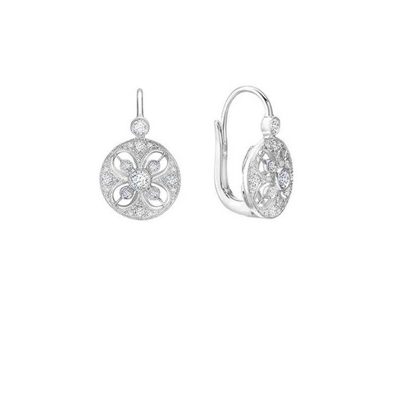 Pendientes "Bouclier" Ideales para Novia con Diamantes Oro Blanco - PR 5