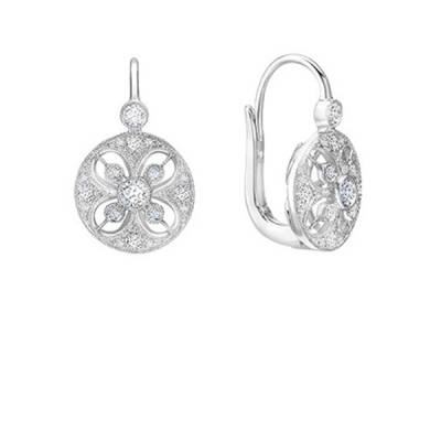Pendientes "Bouclier" Ideales para Novia con Diamantes Oro Blanco - PR 5