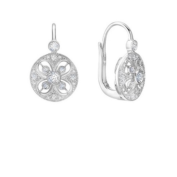 Pendientes "Bouclier" Ideales para Novia con Diamantes Oro Blanco - PR 5