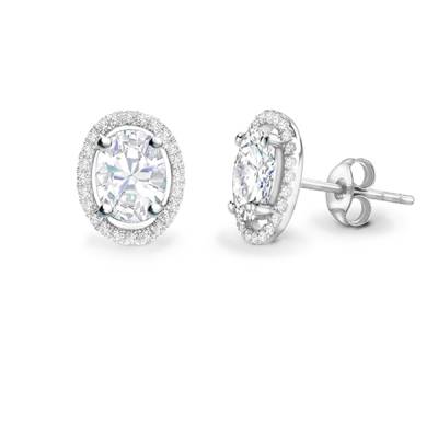 Pendientes Talla Oval Diamante con orla -PR 19 