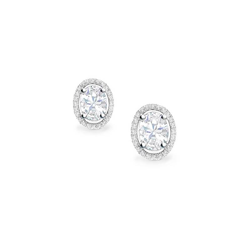 Pendientes Talla Oval Diamante con orla -PR 19 -2