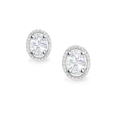 Pendientes Talla Oval Diamante con orla -PR 19 -2