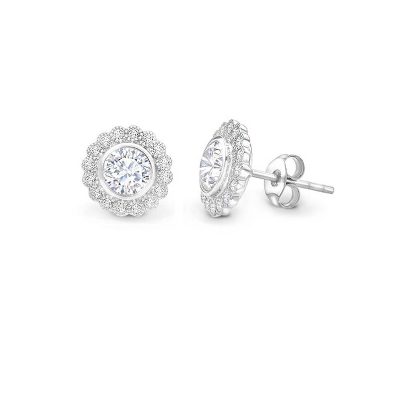 Pendientes cortos con Diamantes "Alhambra" Orla Brillantes - PR 13