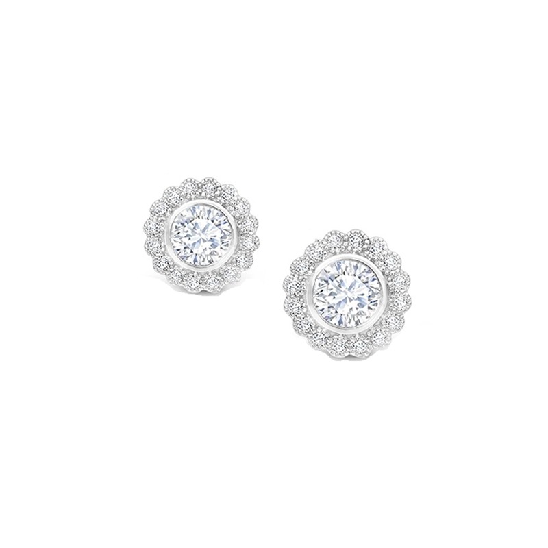 Pendientes cortos con Diamantes "Alhambra" Orla Brillantes - PR 13-2