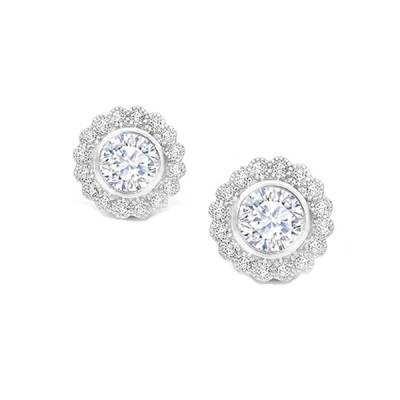Pendientes cortos con Diamantes "Alhambra" Orla Brillantes - PR 13-2