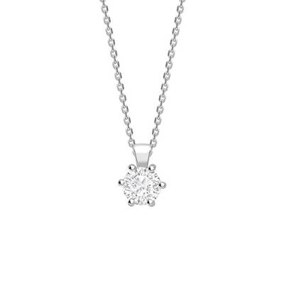 Colgante "Hana" Brillante 6 garras oro blanco CR 6 OB