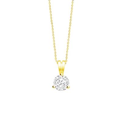 Colgante oro 18K Brillante 3 garras "SHALOSH" CR10 OA 