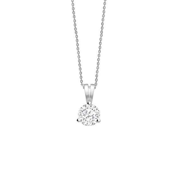 Colgante "SHALOSH " 3 garras Brillante oro blanco CR10 OB 