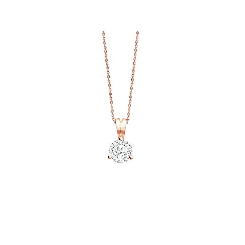 Collar 3 garras Brillante "SHALOSH" oro rosa CR10 OR