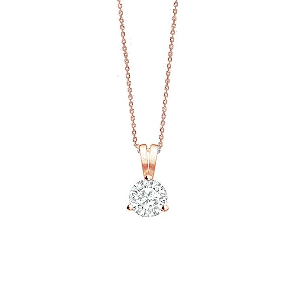 Collar 3 garras Brillante "SHALOSH" oro rosa CR10 OR