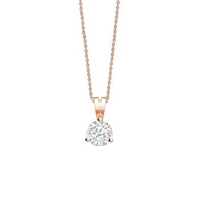 Collar 3 garras Brillante "SHALOSH" oro rosa CR10 OR