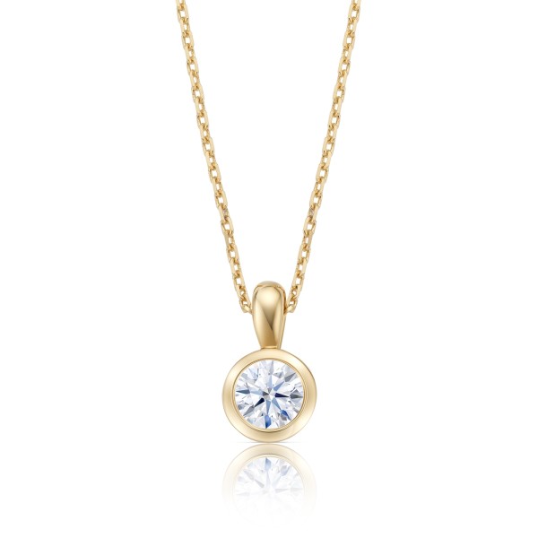 Colgante de oro amarillo de 18k con diamante desde 0.10 cts clásico