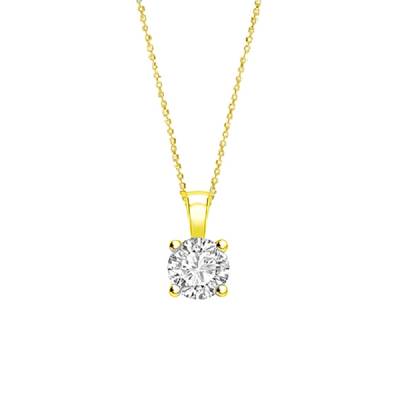 Colgante de oro amarillo 18k con diamante de 0.10 cts o superior