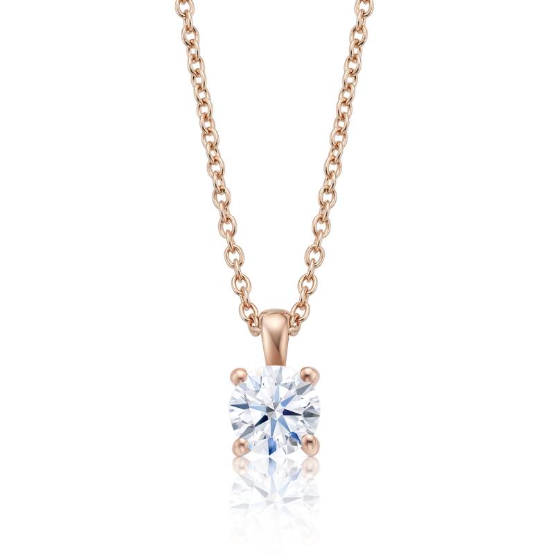 Colgante " Midori" solitario oro rosa 18k y Diamante con cadena - CR 1 OR
