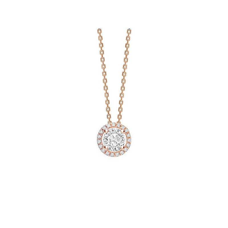 Colgante "Rose Sun" de oro rosa 18k con diamantes - CR 5 OR