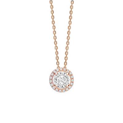 Colgante "Rose Sun" de oro rosa 18k con diamantes - CR 5 OR