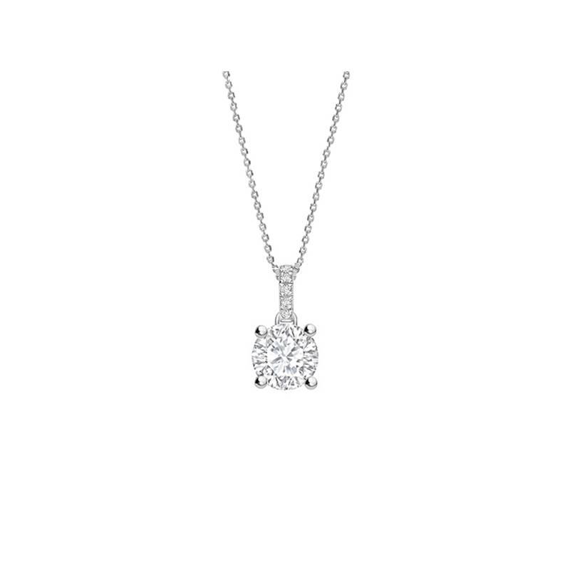 Colgante de oro Blanco 18K y diamantes colgando de riviere