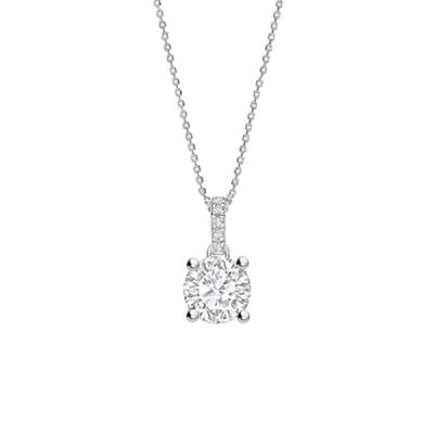 Colgante de oro Blanco 18K y diamantes colgando de riviere