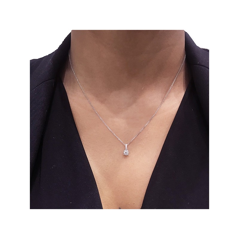 Colgante de oro Blanco 18K y diamantes colgando de riviere-2