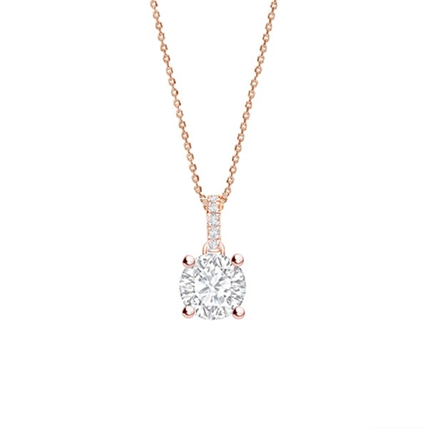 Colgante Oro Rosa 18k con Brillantes colgante de pequeña riviere