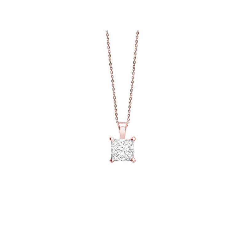 Colgante " Rose Surya" en garra Diamante talla Princesa - CR 15 OR