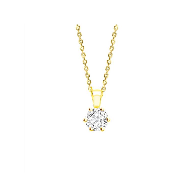 Collar "Florencia" en garra con Diamante en Oro 18K desde 0,10 cts