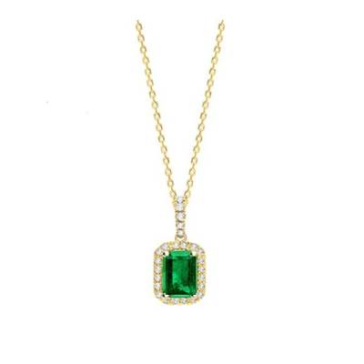 Collar "Green Splendor" en Oro 18K con Esmeralda y brillantes - CR 4 ESME
