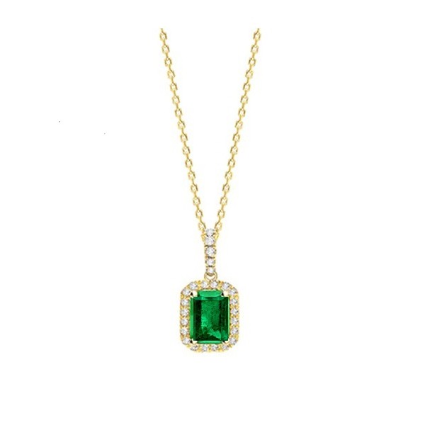 Collar "Green Splendor" en Oro 18K con Esmeralda y brillantes - CR 4 ESME