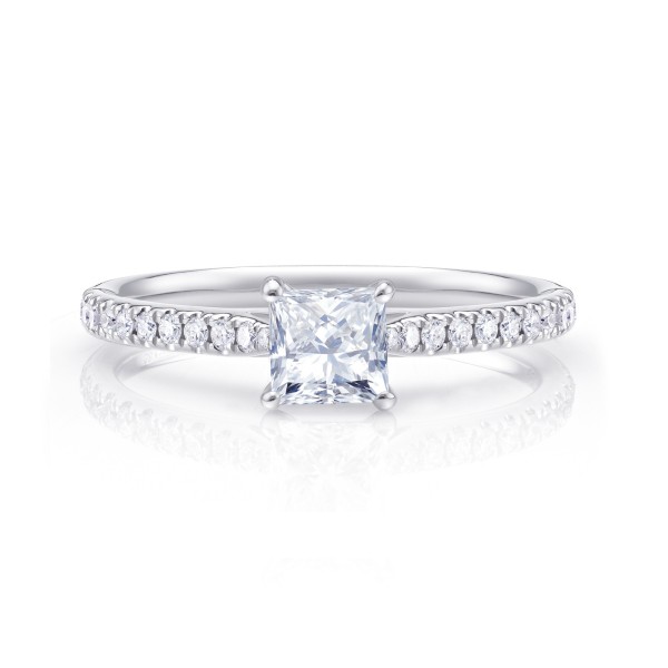 Sortija "Itami" de oro blanco 18K con diamantes - SR-58
