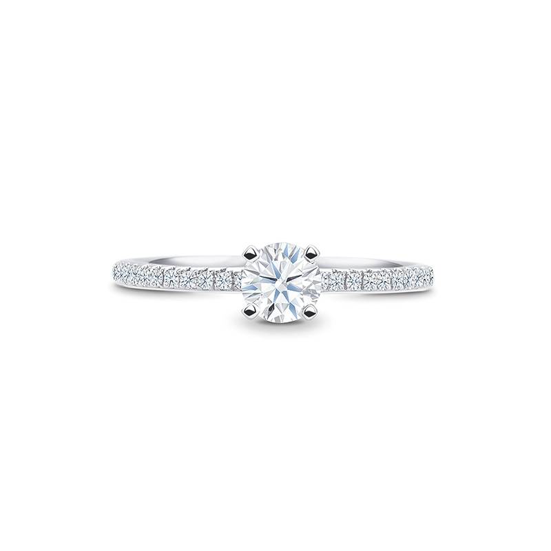 Anillo "Minami" de oro blanco 18k con diamantes Certificados de 0.30 cts en garras -  SR-47