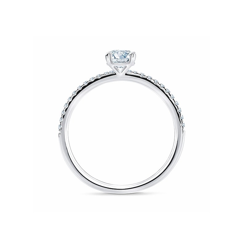 Anillo "Minami" de oro blanco 18k con diamantes Certificados de 0.30 cts en garras -  SR-47