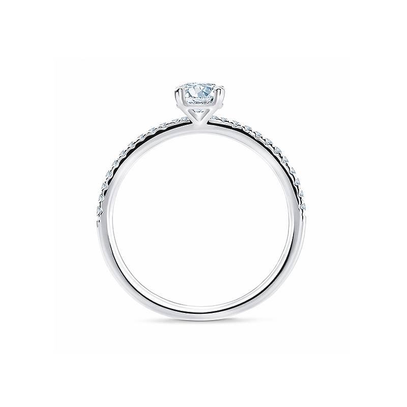 Anillo "Minami" de oro blanco 18k con diamantes Certificados de 0.30 cts en garras -  SR-47