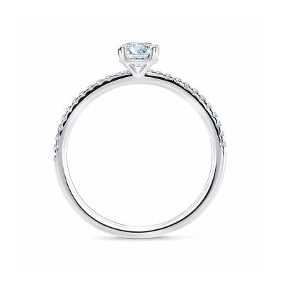 Anillo "Minami" de oro blanco 18k con diamantes Certificados de 0.30 cts en garras -  SR-47