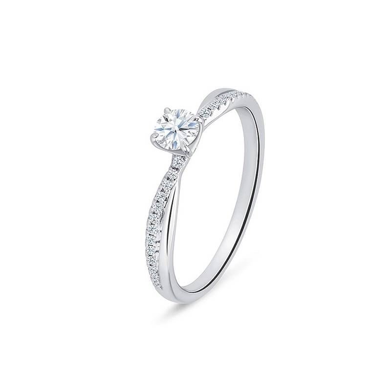 Anillo "Nash" brillante central desde 0.20 cts. en oro 18k-2