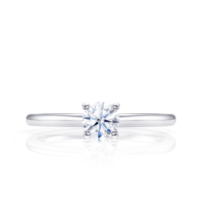 Solitario Pekin oro blanco y diamante 0.10 cts. engastado en 4 garras