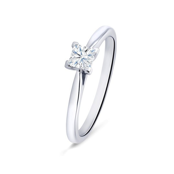 Anillo solitario "Surya" de oro blanco de 18k con diamante - SR-3 2