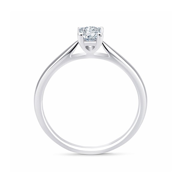Anillo solitario "Surya" de oro blanco de 18k con diamante - SR-3