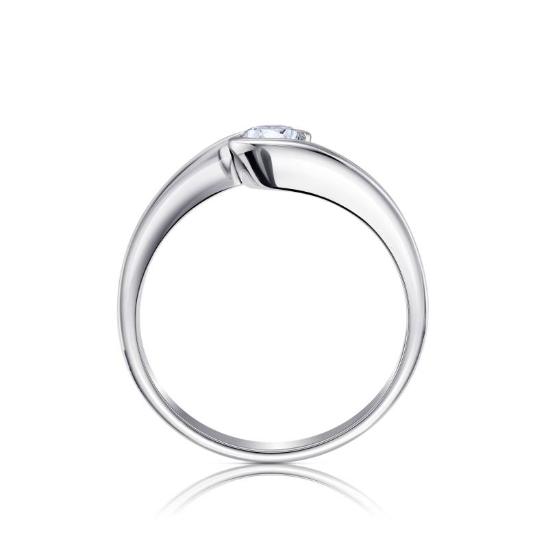 Anillo moderno Umi de Oro blanco 18k con diamante de 0.30 cts - SC-4-3