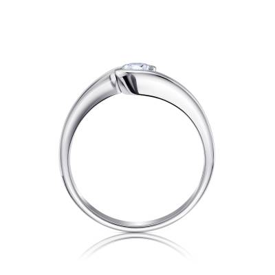 Anillo moderno Umi de Oro blanco 18k con diamante de 0.30 cts - SC-4-3