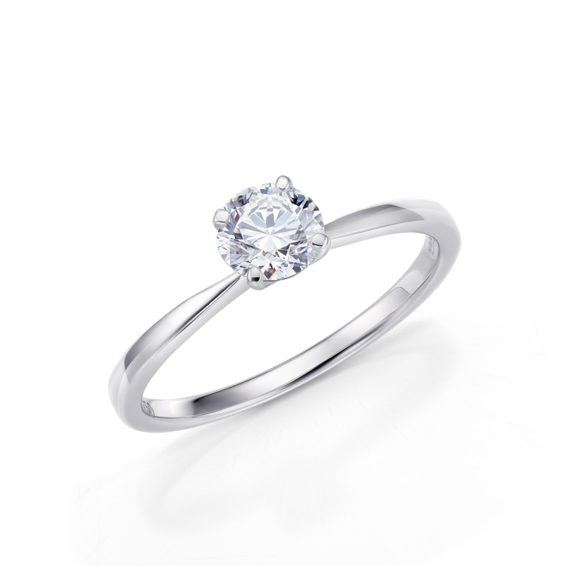 Solitario Praia oro blanco 18K y brillante desde 0.15 quilates -2